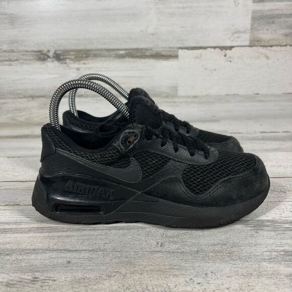 Nike Womens Air Max System Sneakers Casual Shoes Triple Black Size 5 US‎ - Picture 1 of 9